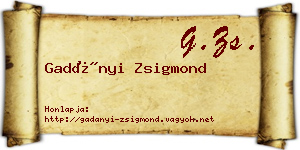 Gadányi Zsigmond névjegykártya